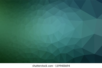 Dark Green vector shining hexagonal template. Colorful abstract illustration with gradient. Triangular pattern for your business design.