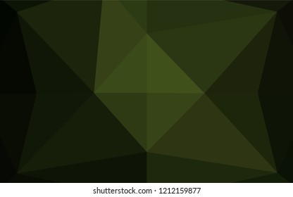 Dark Green vector shining hexagonal pattern. Shining colored illustration in a Brand new style. Triangular pattern for your business design.