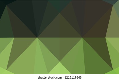 Dark Green vector shining hexagonal background. Shining illustration, which consist of triangles. The elegant pattern can be used as part of a brand book.