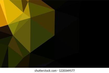 Dark Green vector shining hexagonal background. A vague abstract illustration with gradient. Triangular pattern for your business design.