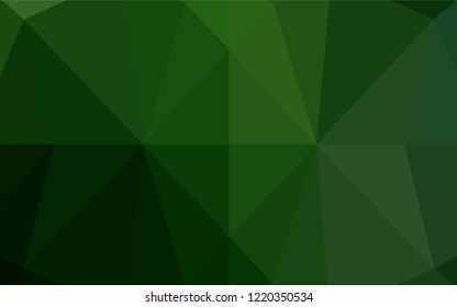 Dark Green vector shining hexagonal background. A sample with polygonal shapes. The elegant pattern can be used as part of a brand book.