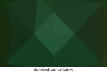 Dark Green vector shining hexagonal background. Creative illustration in halftone style with gradient. Brand new style for your business design.