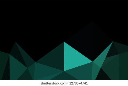 Dark Green vector shining hexagonal pattern. Geometric illustration in Origami style with gradient.  The polygonal design can be used for your web site.