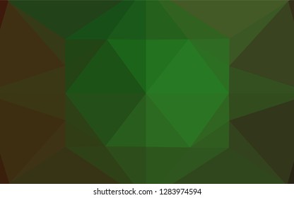 Dark Green vector shining hexagonal template. An elegant bright illustration with gradient. The best triangular design for your business.
