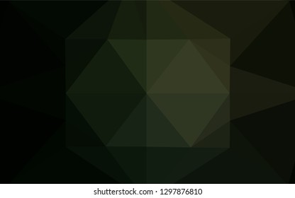 Dark Green vector shining hexagonal background. Creative geometric illustration in Origami style with gradient. A completely new design for your business.