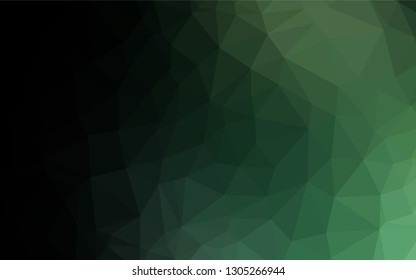 Dark Green vector shining hexagonal background. Geometric illustration in Origami style with gradient.  Brand new style for your business design.
