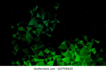 Dark Green vector shining triangular template. A completely new color illustration in a vague style. The elegant pattern can be used as part of a brand book.