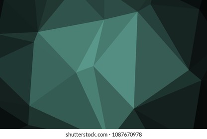 Dark Green vector shining triangular backdrop. Triangular geometric sample with gradient.  Textured pattern can be used for background.