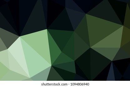 Dark Green vector shining triangular layout. Creative illustration in halftone style with triangles. Best triangular design for your business.