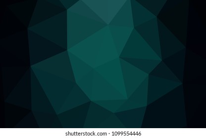 Dark Green vector shining triangular cover. A sample with polygonal shapes. Pattern for a brand book's backdrop.