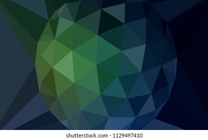 Dark Green vector shining triangular cover with a gem in a centre. Illustration in Origami style with gradient.  A completely new design for your leaflet.