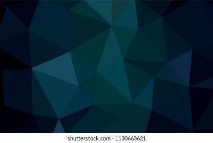Dark Green vector shining triangular cover. Colorful abstract illustration with triangles. Textured pattern for your backgrounds.