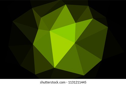 Dark Green vector shining triangular layout. Colorful abstract illustration with triangles. Brand new style for your business design.