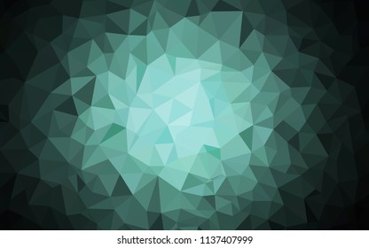 Dark Green vector shining triangular layout. Triangular geometric sample with gradient.  A new texture for your web site.