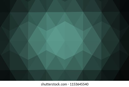 Dark Green vector shining triangular cover. Modern abstract illustration with triangles. Completely new template for your banner.