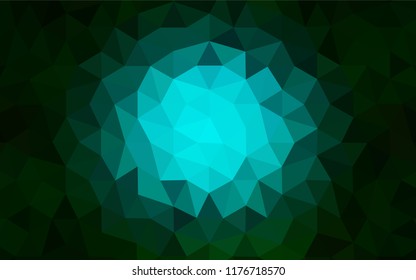 Dark Green vector shining triangular layout. Geometric illustration in Origami style with gradient.  A new texture for your web site.