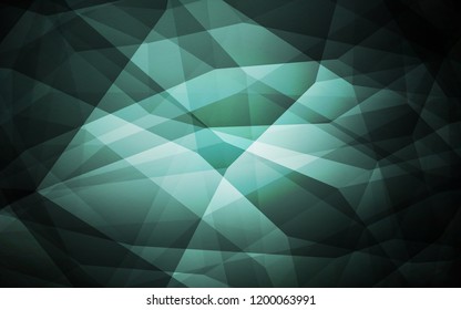 Dark Green vector shining triangular layout. Elegant bright polygonal illustration with gradient. Best triangular design for your business.