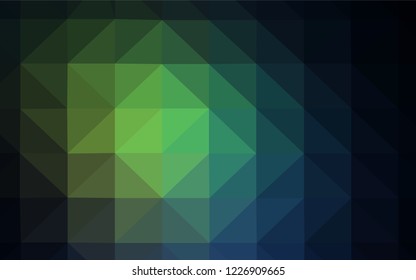 Dark Green vector shining triangular layout. Colorful illustration in polygonal style with gradient. Brand new design for your business.