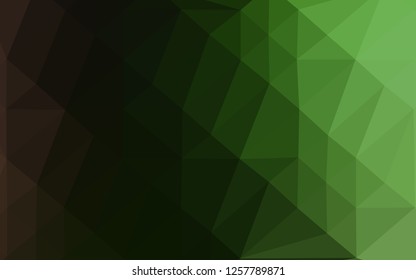 Dark Green vector shining triangular background. Shining illustration, which consist of triangles. Triangular pattern for your business design.