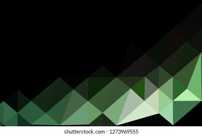 Dark Green vector shining triangular template. Geometric illustration in Origami style with gradient. Triangular pattern for your business design.
