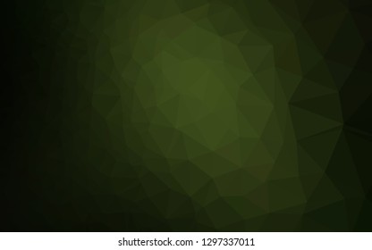 Dark Green vector shining triangular pattern. Glitter abstract illustration with an elegant design. Brand new style for your business design.
