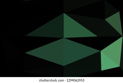 Dark Green vector shining triangular template. A sample with polygonal shapes. Template for your brand book.