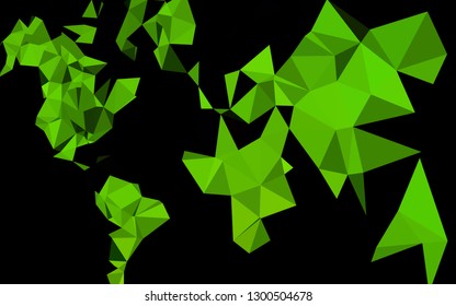 Dark Green vector shining triangular pattern. A sample with polygonal shapes. Brand new style for your business design.