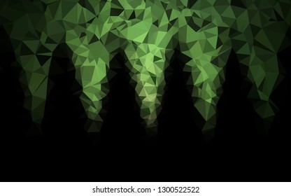 Dark Green vector shining triangular template. Geometric illustration in Origami style with gradient. The best triangular design for your business.
