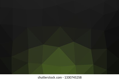 Dark Green vector shining triangular template. Triangular geometric sample with gradient.  Brand new design for your business.