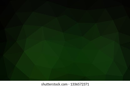 Dark Green vector shining triangular pattern. Geometric illustration in Origami style with gradient. Completely new design for your business.