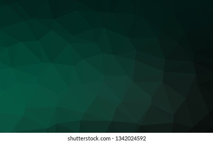 Dark Green vector shining triangular pattern. A sample with polygonal shapes. Brand new style for your business design.