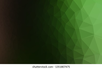 Dark Green vector shining triangular pattern. Triangular geometric sample with gradient.  New texture for your design.