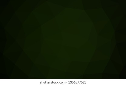Dark Green vector shining triangular background. Triangular geometric sample with gradient.  New texture for your design.