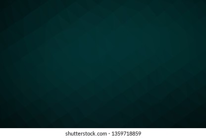 Dark Green vector shining triangular background. A vague abstract illustration with gradient. Template for your brand book.