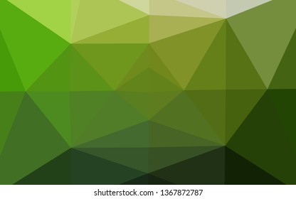 Dark Green vector shining triangular template. Geometric illustration in Origami style with gradient. Completely new template for your business design.