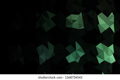 Dark Green vector shining triangular template. Glitter abstract illustration with an elegant design. Textured pattern for background.