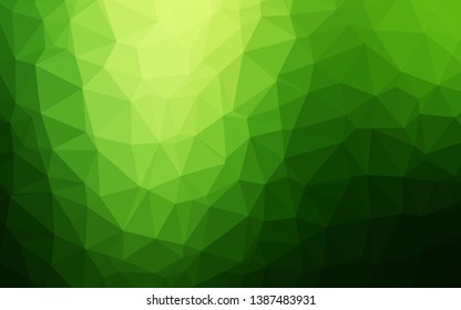 Dark Green vector shining triangular background. Creative illustration in halftone style with gradient. Polygonal design for your web site.
