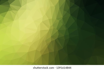 Dark Green vector shining triangular template. Triangular geometric sample with gradient.  Template for your brand book.