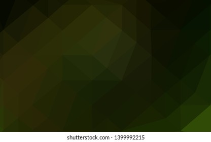 Dark Green vector shining triangular template. A sample with polygonal shapes. Polygonal design for your web site.