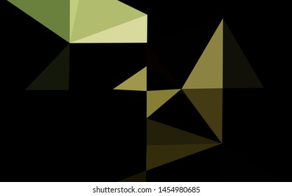 Dark Green vector shining triangular pattern. Shining illustration, which consist of triangles. Completely new design for your business.