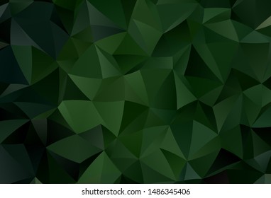 Dark Green vector shining triangular layout. Glitter abstract illustration with an elegant triangles. Brand new design for your business.
