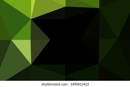 Dark Green vector shining triangular background. Shining colored illustration in a Brand new style. The best triangular design for your business.