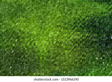 Dark Green vector shining triangular background. Triangular geometric sample with gradient.  Best triangular design for your business.