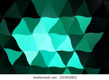 Dark Green vector shining triangular layout. Elegant bright polygonal illustration with gradient. Brand new style for your business design.