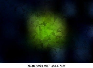 Dark Green vector shining triangular background. Creative geometric illustration in Origami style with gradient. Template for cell phone's backgrounds.