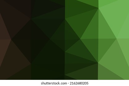 Dark Green vector shining triangular pattern. An elegant bright illustration with gradient. Polygonal design for your web site.