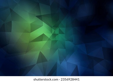 Dark Green vector shining triangular backdrop. Colorful abstract illustration with triangles. New template for your brand book.