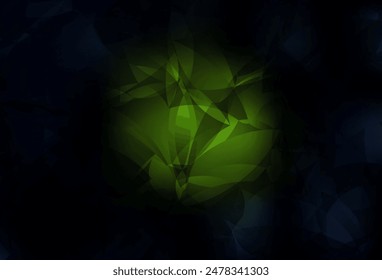 Dark Green vector shining triangular background. Shining polygonal illustration, which consist of triangles. Best triangular design for your business.