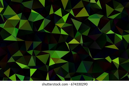 Dark Green vector shining triangular template. Shining illustration, which consist of triangles. The best triangular design for your business.