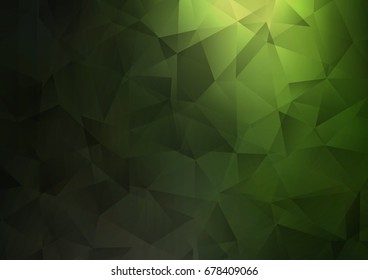 Dark Green vector shining triangular template. Modern geometrical abstract illustration with gradient. The template can be used as a background for cell phones.